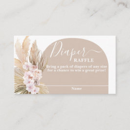 Bohemische Pampas Grass Diaper Raffekarte Begleitkarte