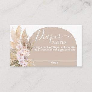 Bohemische Pampas Grass Diaper Raffekarte Begleitkarte