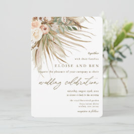 Bohemische Pampas Grass Earthy Tones Floral Weddin Einladung