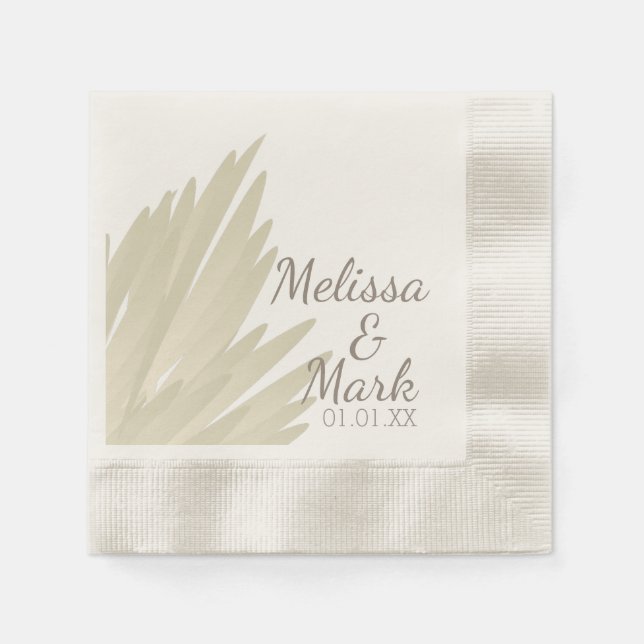 Bohemische Pampas Simple Beige Brown Wedparty Serviette (Vorderseite)