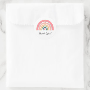 Bohemische Pastel Rainbow mit Herz Vielen Dank Runder Aufkleber