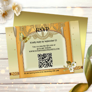 Bohemische QR Code Dreamcatcher Wedding RSVP Card Einladung