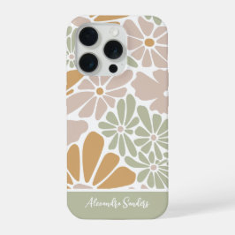 Bohemische Retro Groovy-Blume iPhone 15 Pro Hülle
