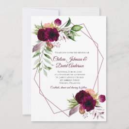 Bohemische römische Hochzeit Ankündigung