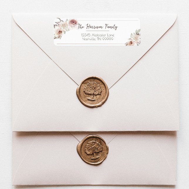 Bohemische Rose Hochzeit Rücksendeadresse (Bohemian Rose Wedding Return Address Label)