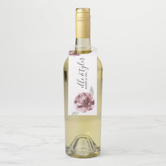 Bohemische Rose Hochzeitsweinetikett Flaschenhamme Flaschenanhänger (Auf Flasche)