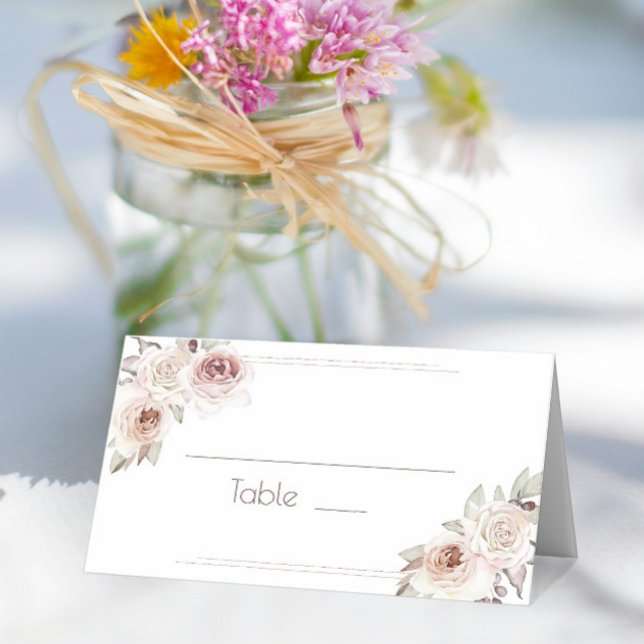Bohemische Rose Platzkarte (Bohemian Rose Wedding Place Card)