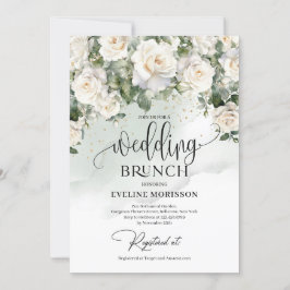 Bohemische Rosen Eukalyptus Hochzeitsbrunch Einladung