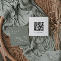 BOHEMISCHE RSVP-Karte SAGE, QR-Code einfügen