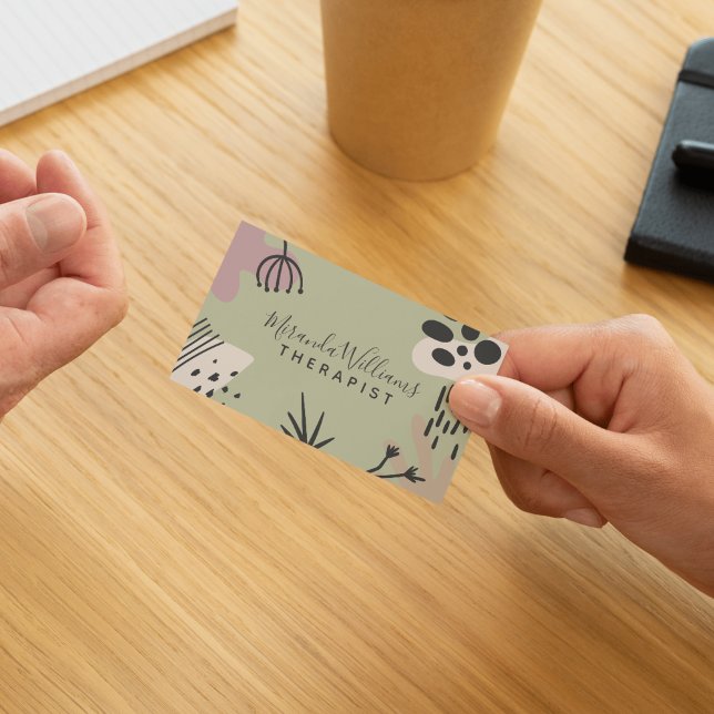 Bohemische Ruhe Abstrakt Visitenkarte (Bohemian Tranquil Terracotta Abstract Business Card)