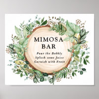 Bohemische Rustikale Grüne Mimosa Bar Wedding