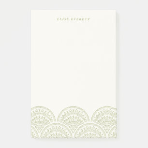 Bohemische Scallops nach dem Einsetzen - Moss Post-it Klebezettel