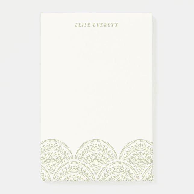 Bohemische Scallops nach dem Einsetzen - Moss Post-it Klebezettel (Vorderseite)