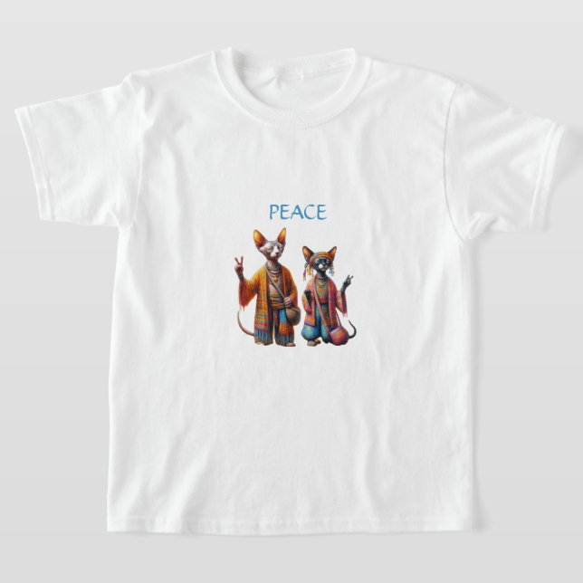 Bohemische Sphynx-Katzen T-Shirt (Ablage )