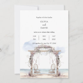 Bohemische Strandfeier Empfang Arch Wedding Einladung