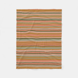 Bohemische Streifen Warmes Terracotta Fleecedecke