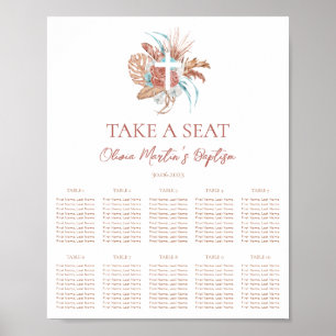 Bohemische Taufe Boho Christening Seating Chart Poster