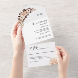 Bohemische Terracotta-Hochzeit All In One Einladung