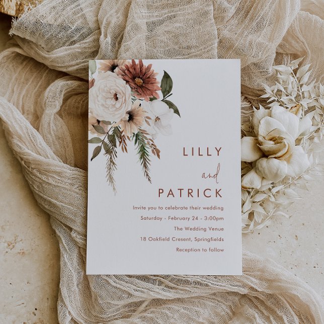 Bohemische Terracotta-Hochzeit Magneteinladung (Von Creator hochgeladen)