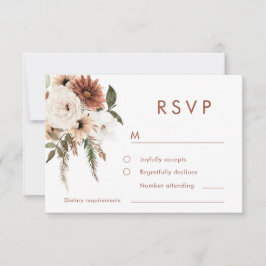 Bohemische Terracotta-Hochzeit RSVP Karte