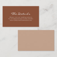 Bohemische Terracotta Wedding Website Beipackkarte