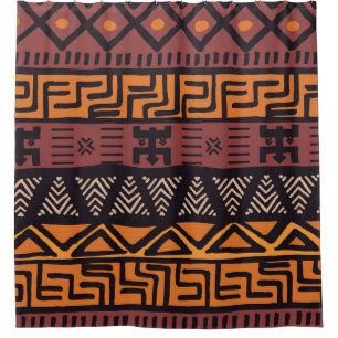 Bohemische Tribal Geometrie Duschvorhang