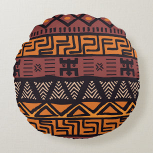 Bohemische Tribal Geometrie Rundes Kissen