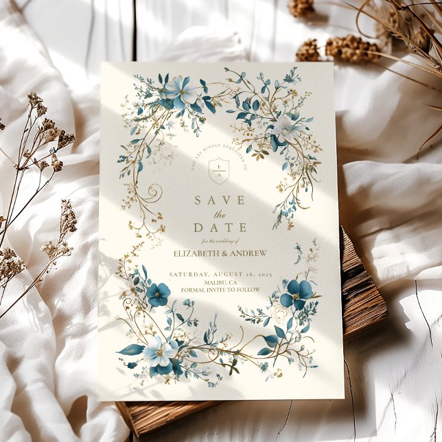 Bohemische Vintage Blumenzwiebelhochzeit Save The Date (Von Creator hochgeladen)