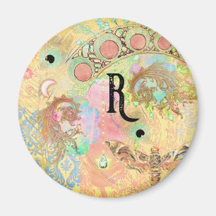 Bohemische Vintage Kunst einzigartig Hippie Pasta Magnet