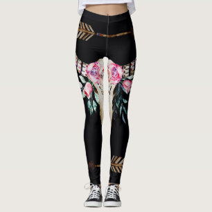 Bohemische Wasserfarben des Hirsches Leggings