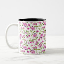 Bohemische Wasserfarben Florals - Rosa auf Weiß