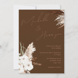 Bohemische weiße Blüte Moderner Frühling/Hochzeit Einladung