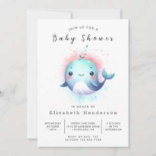 Bohemische Whale-Baby-Dusche Einladung