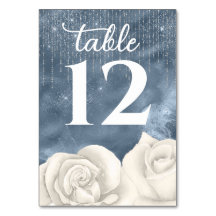 Bohemische White Rose Dusty Blue und Silver Weddin
