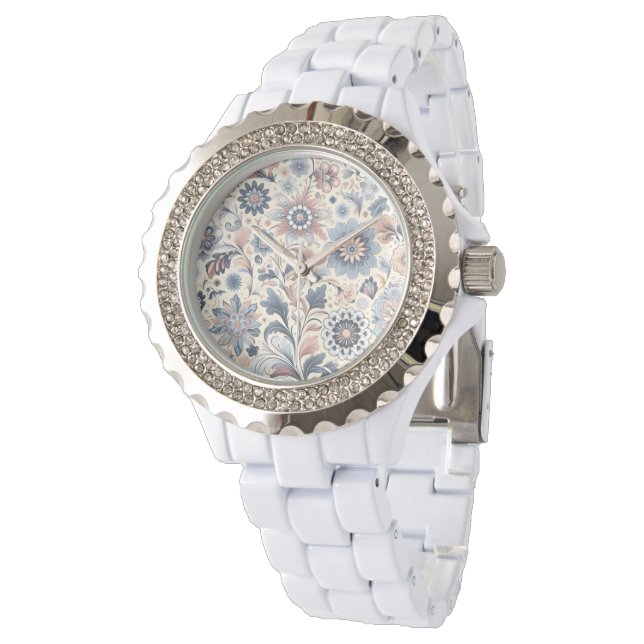 Bohemische Wildblume Armbanduhr (Schrägansicht)
