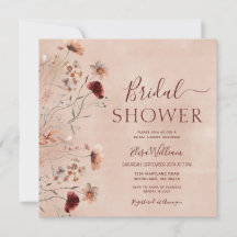 Bohemische Wildblume Brautdusche Einladung