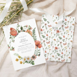 Bohemische Wildblume Butterfly Babydusche Einladung