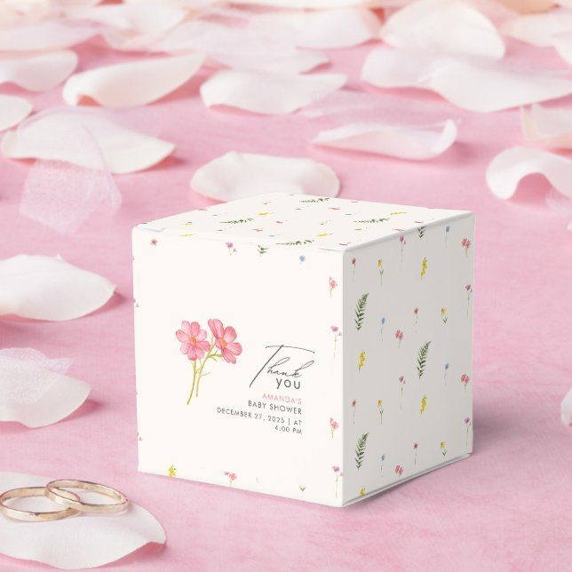 Bohemische Wildblume Floral Baby Dusche Geschenkschachtel (Hochzeit)