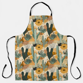 Bohemische Wüstenkaktus All-over-Print-Schürze Schürze