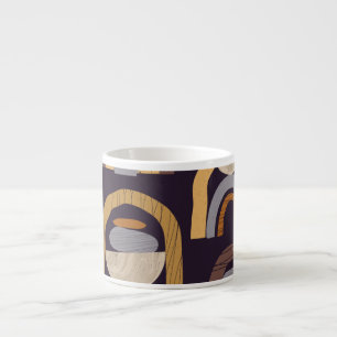 Bohemischer Abstrakt: Minimalistischer Vintage-Cha Espressotasse