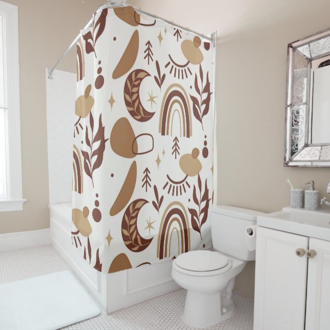 Bohemischer Abstrakter geometrischer Duschvorhang (Beispiel)