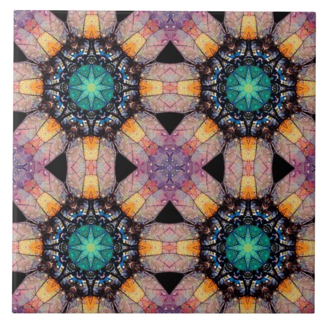 Bohemischer Akzent des dynamischen geometrischen M Fliese (Vorderseite)