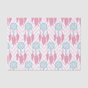 Bohemischer Aquamariner rosafarbener Dreamcatcher  Seidenpapier