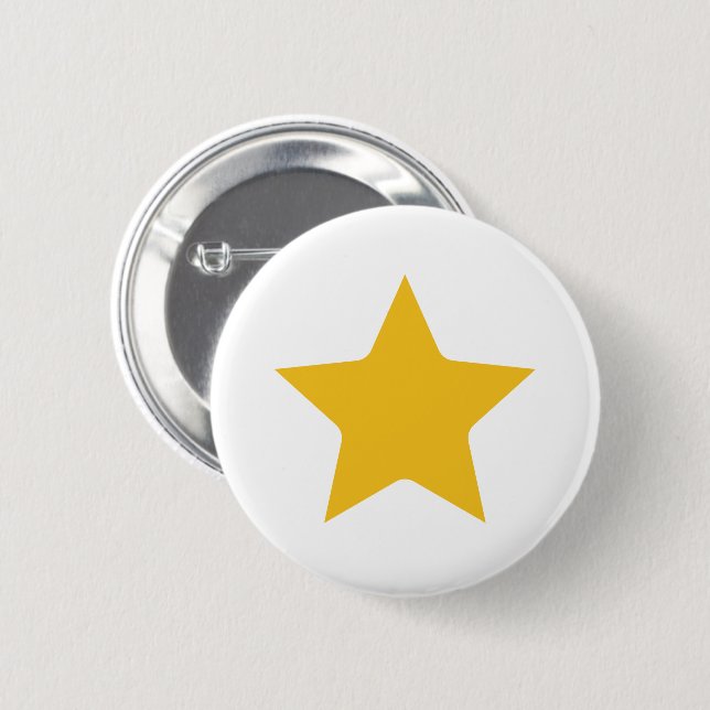 Bohemischer Boho Yellow Gold Star White Button (Vorne & Hinten)
