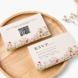 Bohemischer botanischer Online-QR-Code Hochzeit RS RSVP Karte