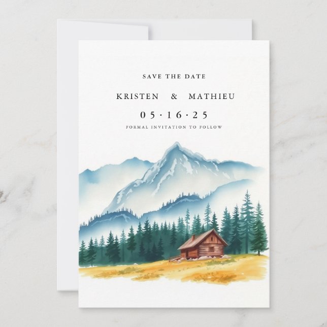 Bohemischer digitaler Berg Save The Date (Vorderseite)