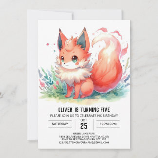 Bohemischer digitaler Fox Geburtstag Einladung
