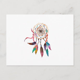 Bohemischer Dreamcatcher in Wasserfarbenmalerei Postkarte