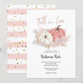 Bohemischer Fall von Liebe Pumpkin Brautparty Einladung