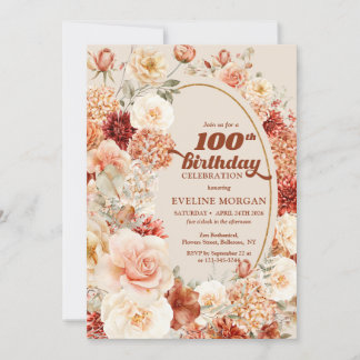 Bohemischer, farbenfroher Fall blumenweise 100. Ge Einladung